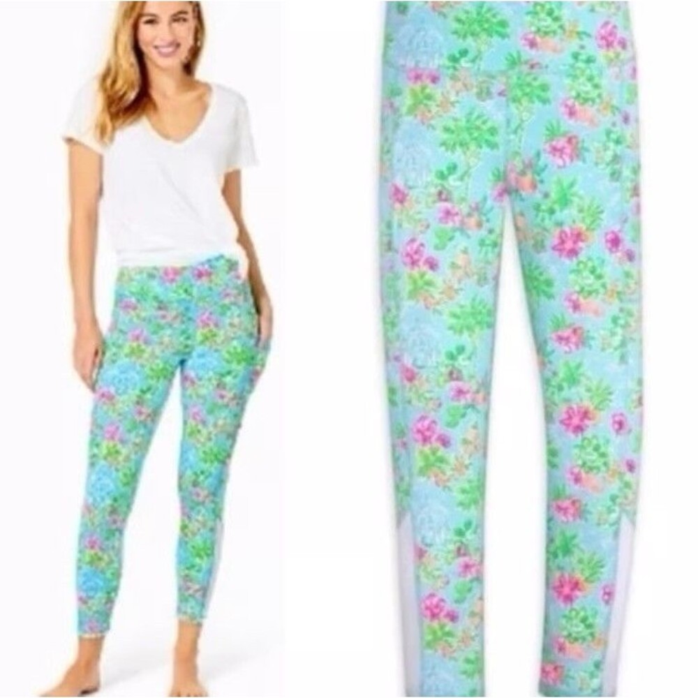 NWT Lilly Pulitzer x Disney Sz XXL Weekender Leggings Blue Ibiza Luxletic Crop - Picture 3 of 10